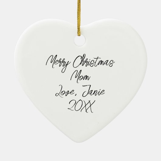 手かわいらし引き指パーソナライズされた数 セラミックオーナメント (裏面)