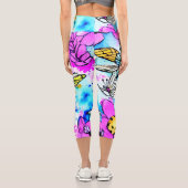 手かわいらし引き水色芸術的自然 カプリレギンス (裏面)