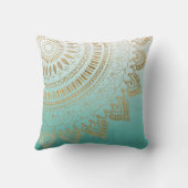 手かわいらし描きトライバル曼荼羅エレガントデザイン クッション (裏面)