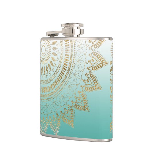 手かわいらし描きトライバル曼荼羅エレガントデザイン フラスク (左)