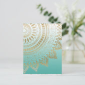 手かわいらし描きトライバル曼荼羅エレガントデザイン ポストカード (スタンド正面)