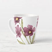 手かわいらし紫図解入りの、写真付きのの野花 カフェラテマグ (左アングル)