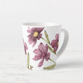 手かわいらし紫図解入りの、写真付きのの野花 カフェラテマグ (右アングル)