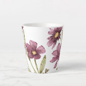 手かわいらし紫図解入りの、写真付きのの野花 カフェラテマグ (正面)