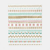 手かわいらし部絵を描アステカ幾何デザイン フリースブランケット (正面)