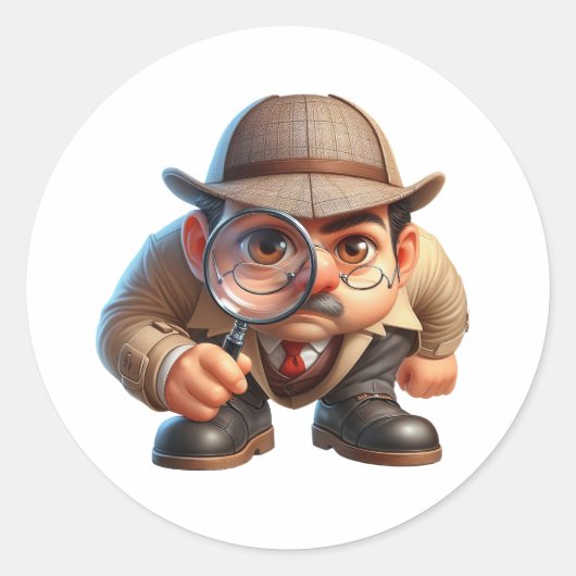 手がかりを探している私立探偵 ラウンドシール (正面)