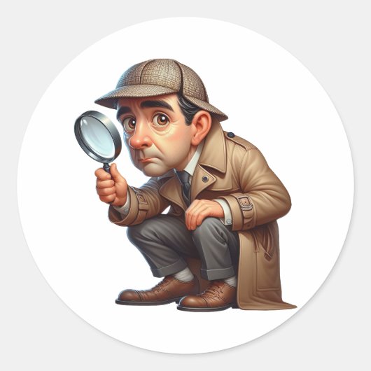 手がかりを探している私立探偵 ラウンドシール (正面)