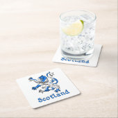 手がつけられないスコットランドのライオン スクエアペーパーコースター (インサイチュ)