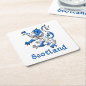 手がつけられないスコットランドのライオン スクエアペーパーコースター (アングル)