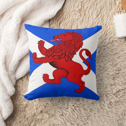 手がつけられないライオン/スコットランドの旗 クッション (ブランケット)