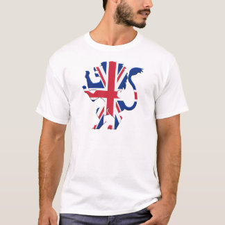 手がつけられない英国国旗のライオン Tシャツ