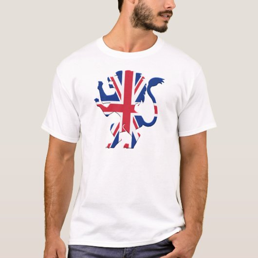 手がつけられない英国国旗のライオン Tシャツ (正面)