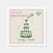 手がナプキンの前の夜結婚を引いた スタンダードカクテルナプキン (正面)