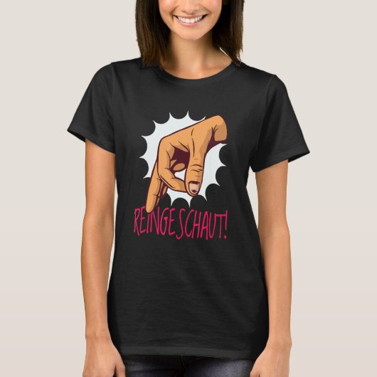 手がユーモアのゲームのデザインで見た Tシャツ (正面)