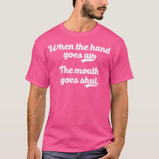 手が上がると口が閉まるミームカム Tシャツ (正面)