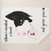 手が必要な時に、お手の猫を見つけおもしろいたの シェルパブランケット (正面(横))