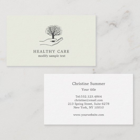 手が木を持つ 名刺 (正面/裏面)