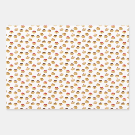 手が絵を描可愛いおもしろいハンパターン(の模様が)あるヌカ ラッピングペーパーシート (正面2)