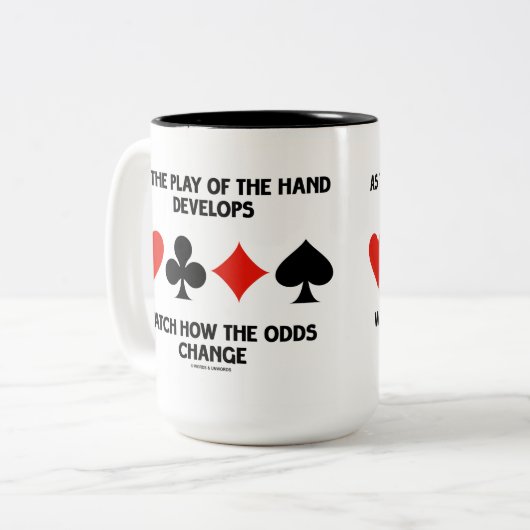 手が遊発達して、確率を見る ツートーンマグカップ (正面左)