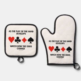 手が遊発達して、確率を見る 鍋つかみ&鍋敷きセット