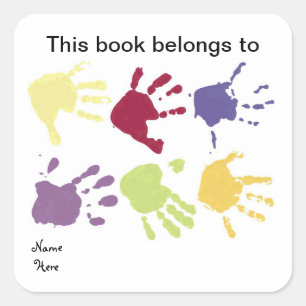 手この本は、蔵書票ステッカー スクエアシール