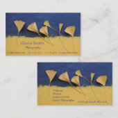 手すき紙のイチョウの葉 名刺 (正面/裏面)