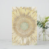 手すき紙のヒマワリによっては花の文房具が開花します 便箋 (スタンド正面)