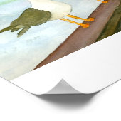 手すり上の3つのカモメ ポスター (角)