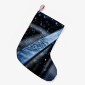 手すり雨で濡れた自然滴 スモールクリスマスストッキング (正面 (吊り時))