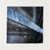 手すり雨で濡れた自然滴 タペストリー (正面(横))