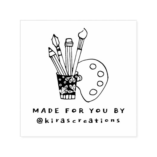 手づくりのかわいい商品のロゴ セルフインキングスタンプ (デザイン)