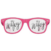 手でおもしろいレタされたWIFEY結婚式のパーティーの影 レトロサングラス (正面)