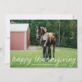 手でかわいらしレタータード感謝祭の休日の写真 シーズンカード (正面)
