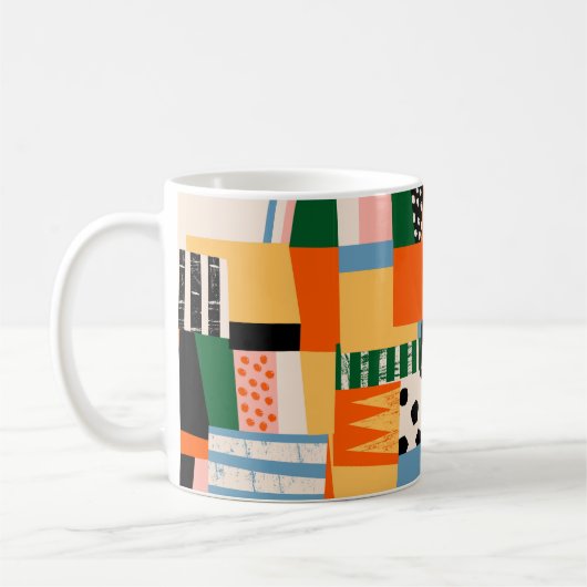 手でさまざまな形を描く。抽象芸術コンテンポラリーs コーヒーマグカップ (左)