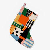 手でさまざまな形を描く。抽象芸術コンテンポラリーs スモールクリスマスストッキング (正面 (吊り時))