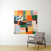 手でさまざまな形を描く。抽象芸術コンテンポラリーs タペストリー (インサイチュ(横))