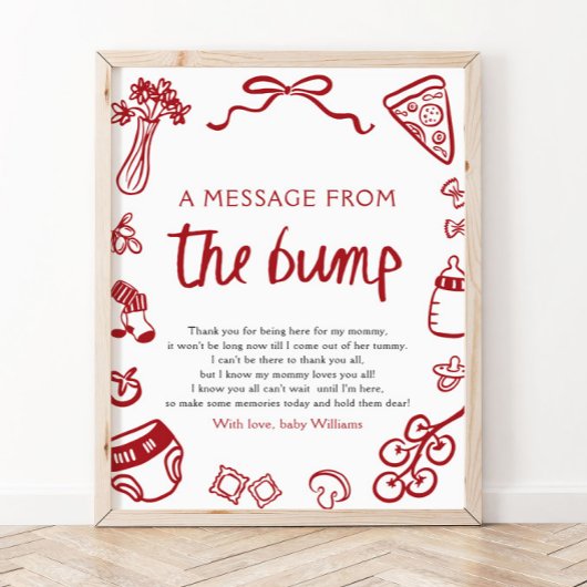 手でイタリアンバンプのサインからメッセージを描いた ポスター