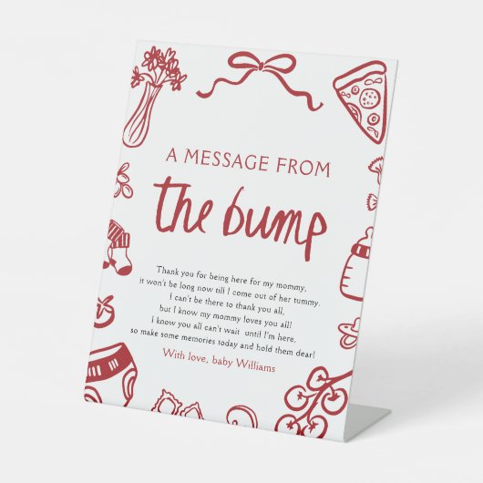 手でイタリアンバンプのサインからメッセージを描いた 台座サイン (正面)