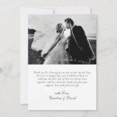 手でエレガントレターイエローローズのフローラ写真 サンキューカード (裏面)