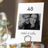 手でエレガント手紙を書いたカップルの名前の写真 テーブルナンバー