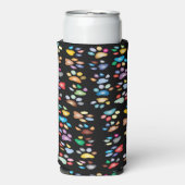 手でカラフル黒く印刷 スリム缶クーラー (Seltzer正面)