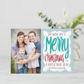 手でスケッチされたクリスマスの休日の写真の挨拶 シーズンカード (スタンド正面)