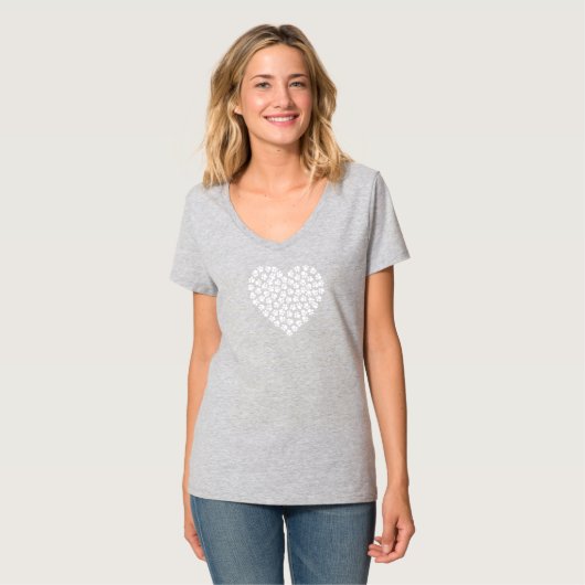 手でハート Tシャツ (正面フル)