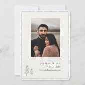 手でフェイク引き裂かれたスクリプト写真のエッジ結婚の 招待状 (裏面)