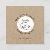 手でベビーを握モダンる スクエア名刺 (正面)