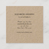 手でベビーを握モダンる スクエア名刺 (裏面)