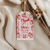 手でベリーの甘いイチゴの赤ちゃんシャワーを描画 ギフトタグ