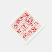 手でベリーの甘いイチゴの赤ちゃんシャワーを描画 スタンダードカクテルナプキン (角)