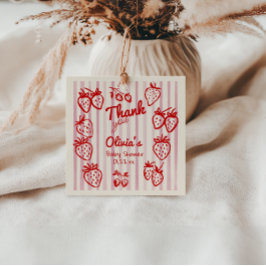 手でベリーの甘いイチゴの赤ちゃんシャワーを描画 フェイバータグ