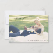 手でモダンレタス2写真結婚ありがとう サンキューカード (正面)